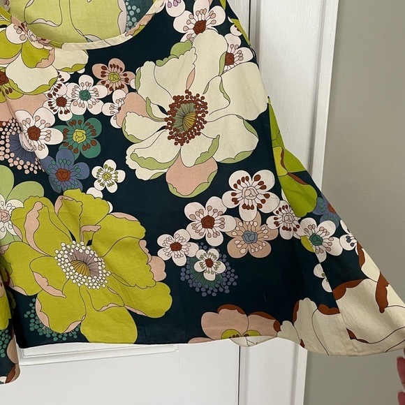 Handmade Hands of Gold Cottagecore Vintage Floral Print Sleeveless Top 60’s 70’s - Picture 4 of 11